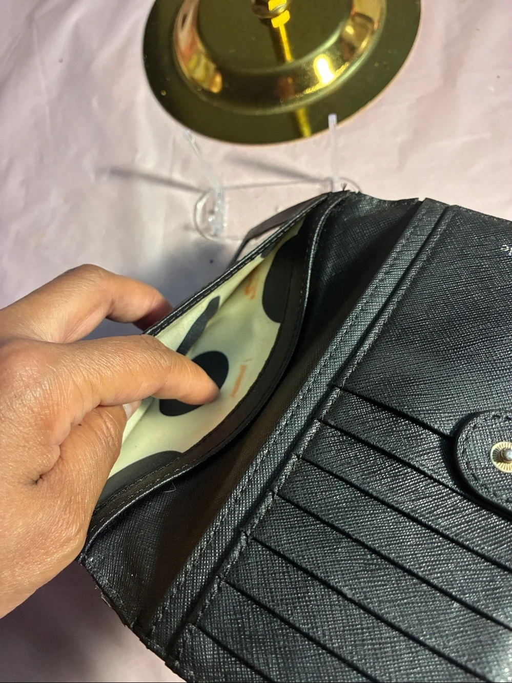 Kate Spade Black Saffiano Zip Around Wallet